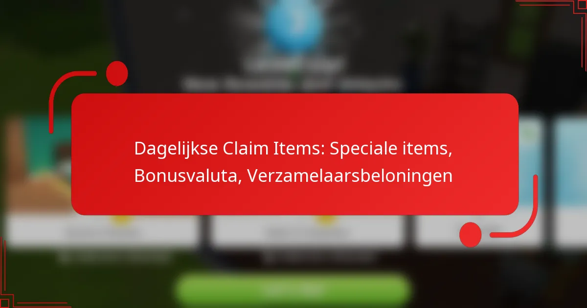 Dagelijkse Claim Items: Speciale items, Bonusvaluta, Verzamelaarsbeloningen