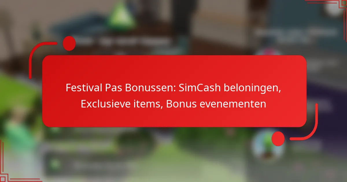 Festival Pas Bonussen: SimCash beloningen, Exclusieve items, Bonus evenementen