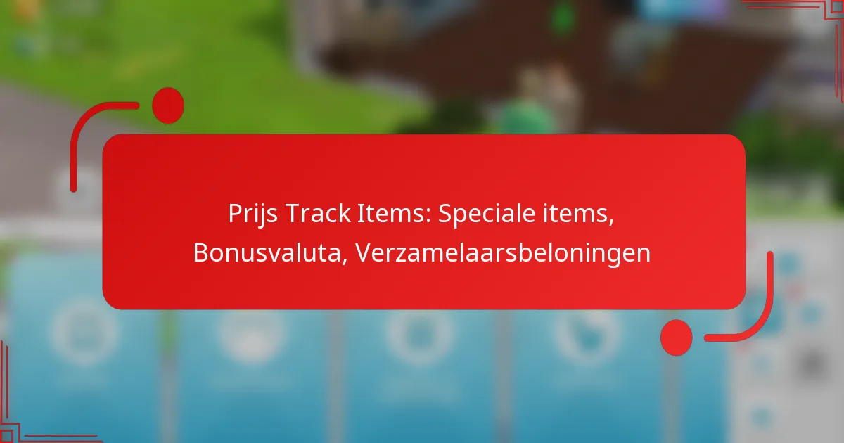 Prijs Track Items: Speciale items, Bonusvaluta, Verzamelaarsbeloningen