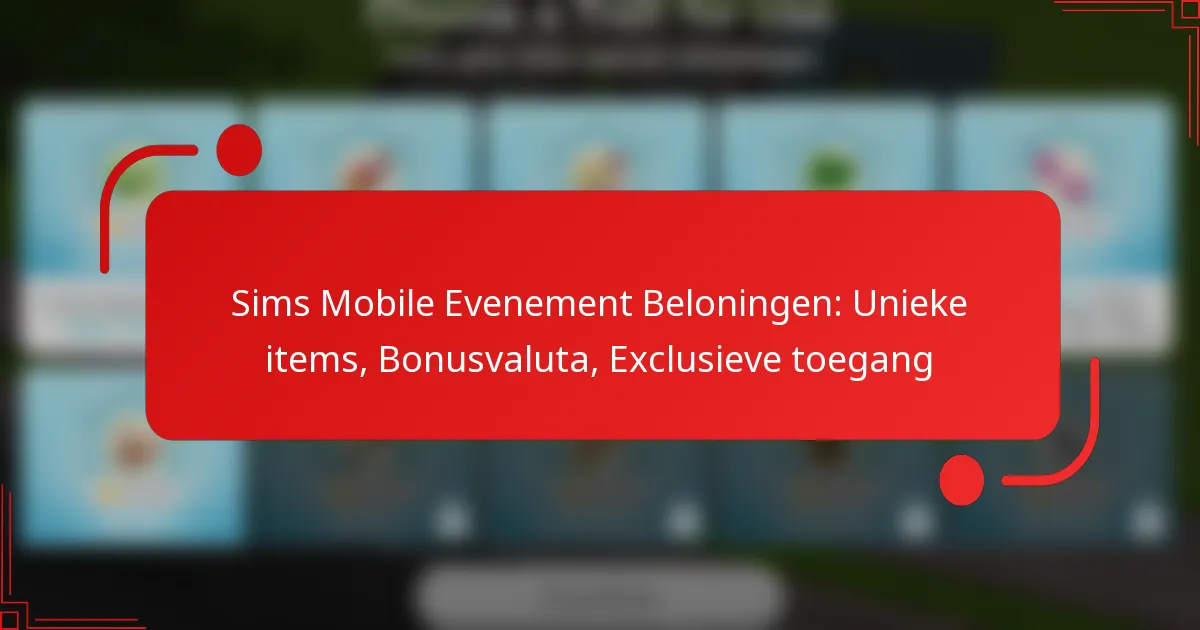 Sims Mobile Evenement Beloningen: Unieke items, Bonusvaluta, Exclusieve toegang