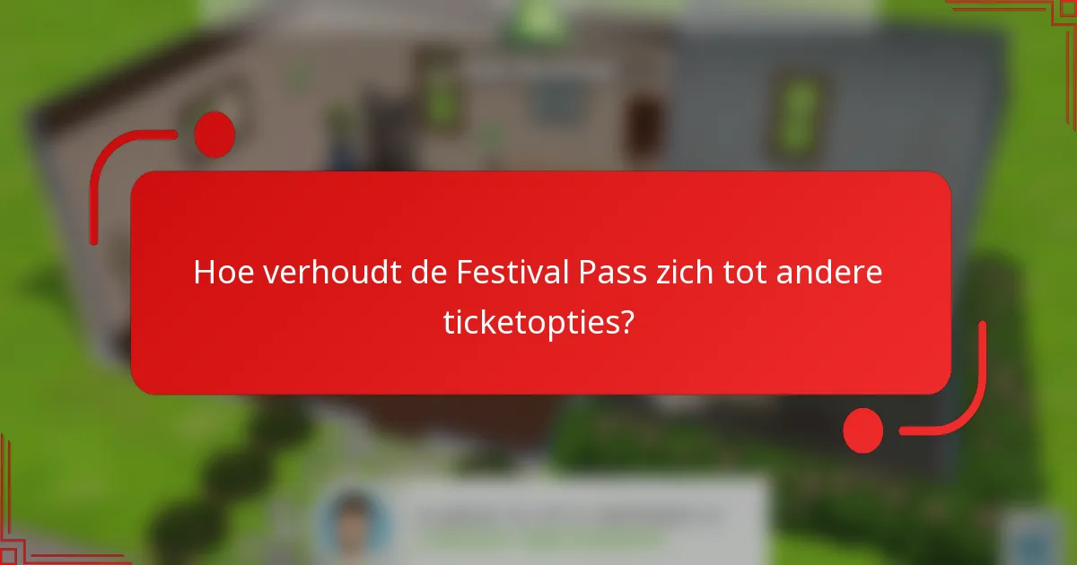 Hoe verhoudt de Festival Pass zich tot andere ticketopties?